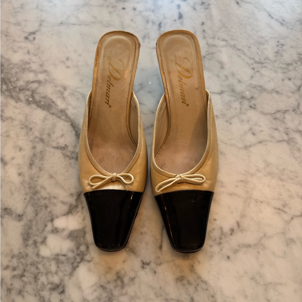 Delman  Flat Mule Slip On Women's 6 M Tan Leather Upper & Sole!!!